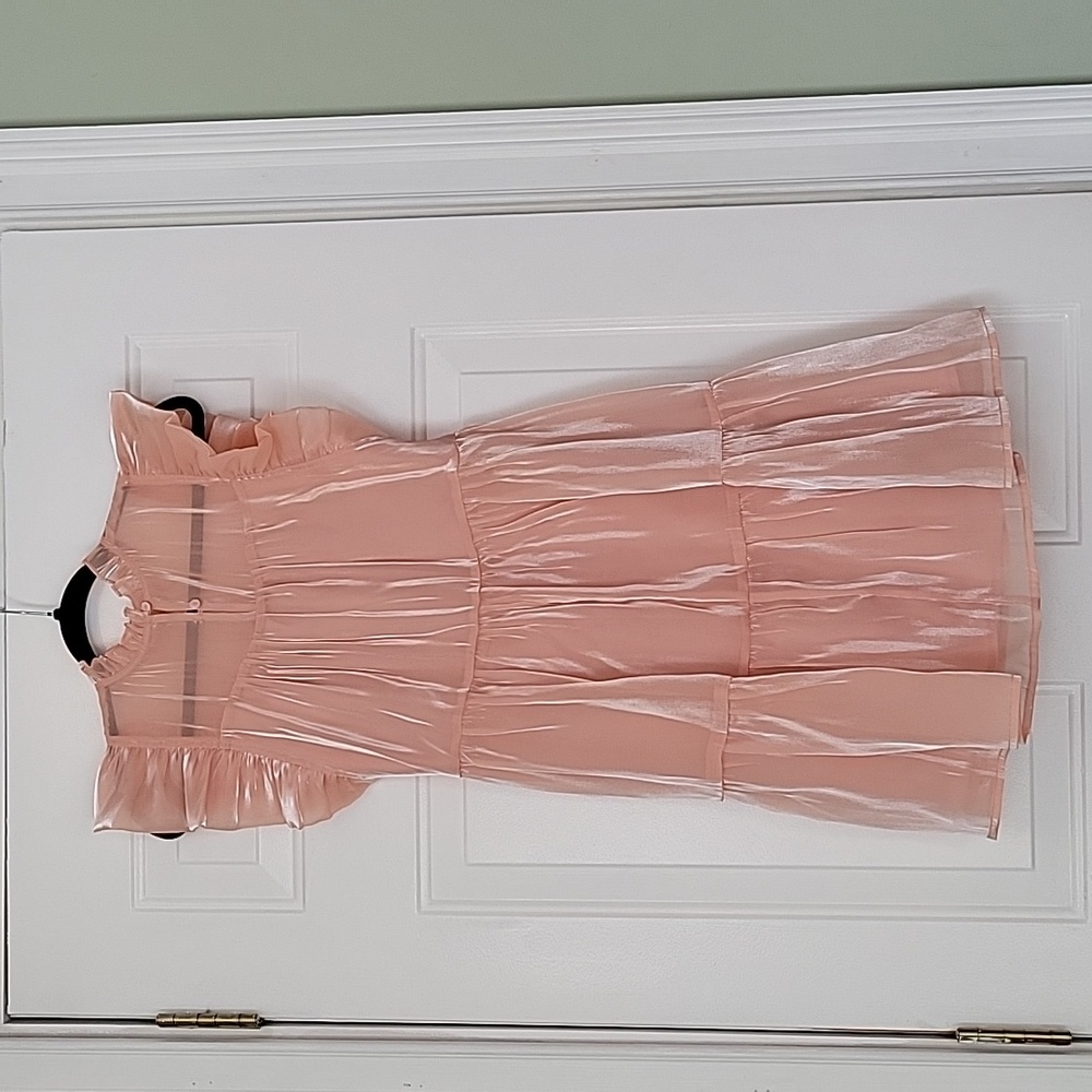 Entro Peach Shiny Ruffle Dress - Picture 6 of 8